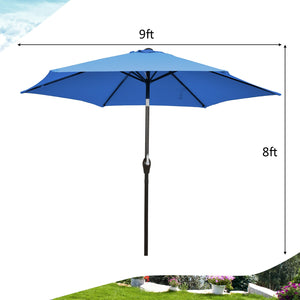 9 ft Patio Outdoor Umbrella with Crank-Orange
