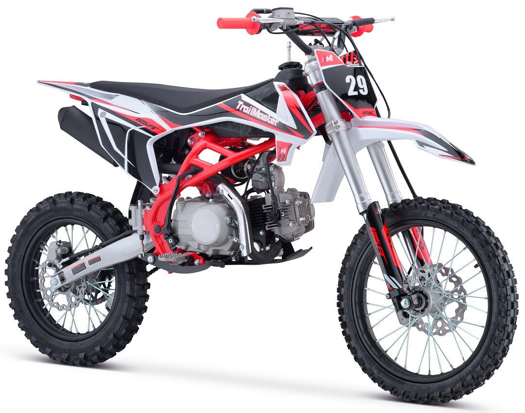 TrailMaster TM29 125cc Dirt Bike, Large Frame, 4-Speed Manual, with Electric Start (17/14), Ages 12 and up