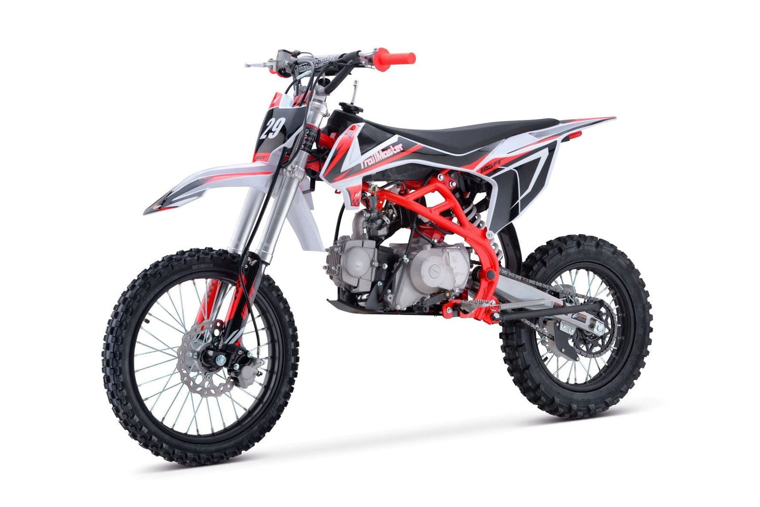 TrailMaster TM29 125cc Dirt Bike, Large Frame, 4-Speed Manual, with Electric Start (17/14), Ages 12 and up