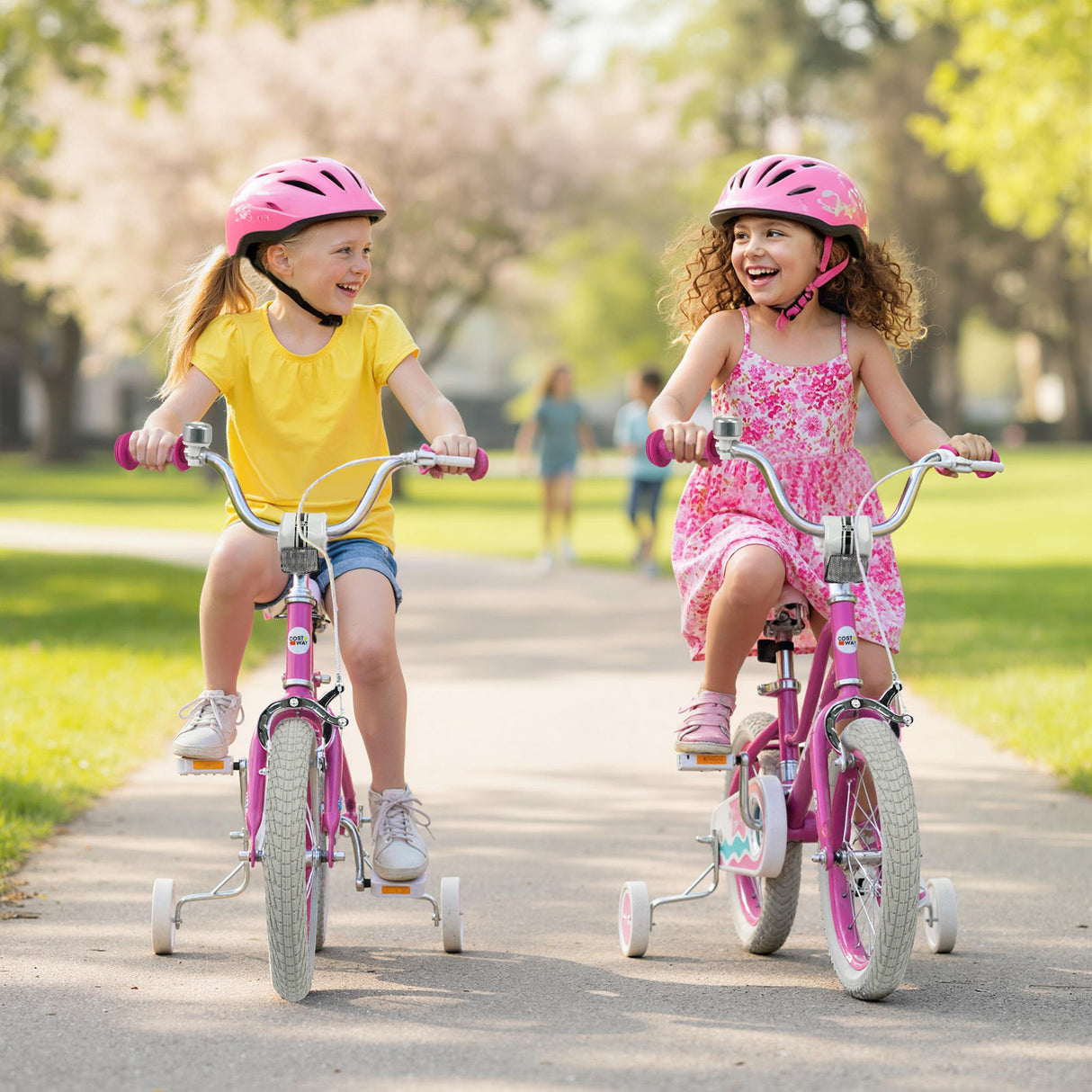 14 Inch Kids Bike for Aged 3-8 Years Old with Adjustable Handlebar Pink- Starlight Wave