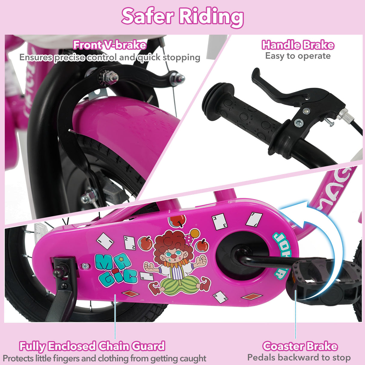14 Inch Kids Bike with Training Wheels for Aged 3-5 Years Old - Magic Rose