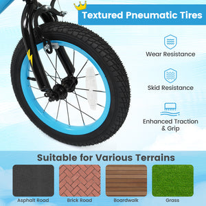 14 Inch Kids Bike with Training Wheels for Ages 3-5 Years Old Blue- Street Art Time
