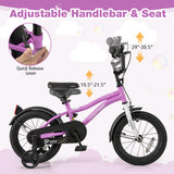Kids Bike 14-Inch Children Training Bicycle with 2 Brake for 3-5 Years Old