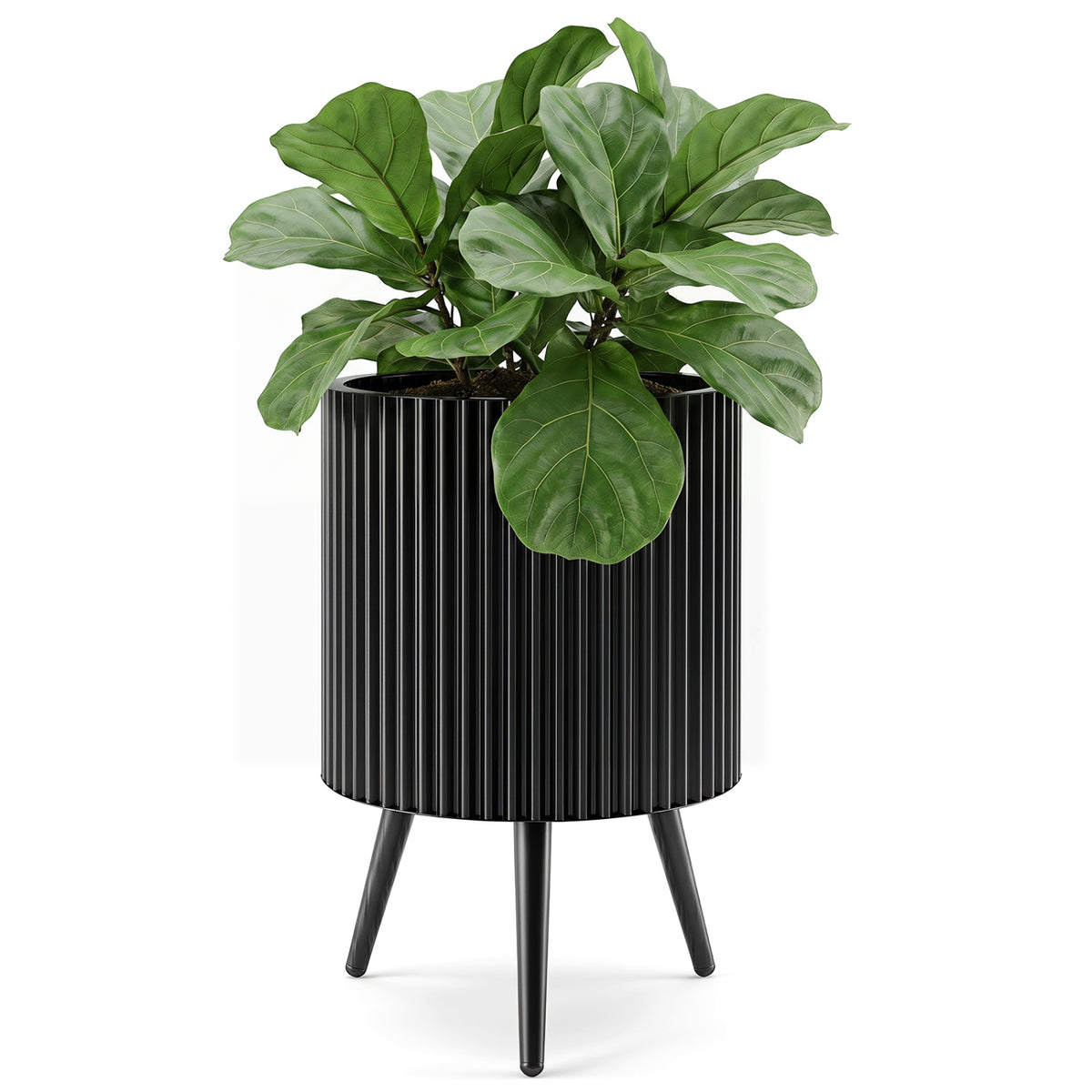 14 Inch Plant Pot with Stand and Tapered Legs for Garden