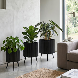 14 Inch Plant Pot with Stand and Tapered Legs for Garden
