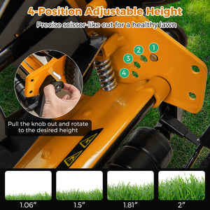 14 Inch Push Lawn Mower with 5 Steel Blades and Grass Catcher Bag-Orange