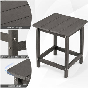 14 Inch Square Weather-Resistant Adirondack Side Table-Gray