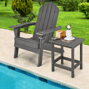 14 Inch Square Weather-Resistant Adirondack Side Table-Gray