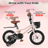 14 Inches Kids Bike with Basket and Adjustable Handlebar for 3-5 Years Old