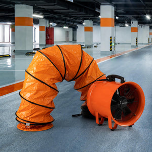 14" Industrial Blower Fan with 25 FT Flexible Duct Hose-Orange