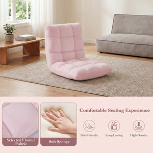 14-Position Adjustable Cushioned Floor Chair-Light Pink