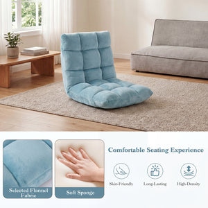14-Position Adjustable Cushioned Floor Chair-Green