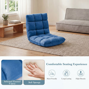 14-Position Adjustable Cushioned Floor Chair-Blue
