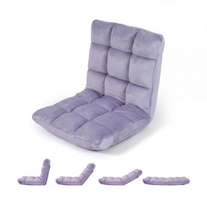 14-Position Adjustable Cushioned Floor Chair-Light Purple