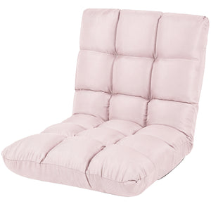 14-Position Adjustable Folding Lazy Gaming Sofa-Light Pink