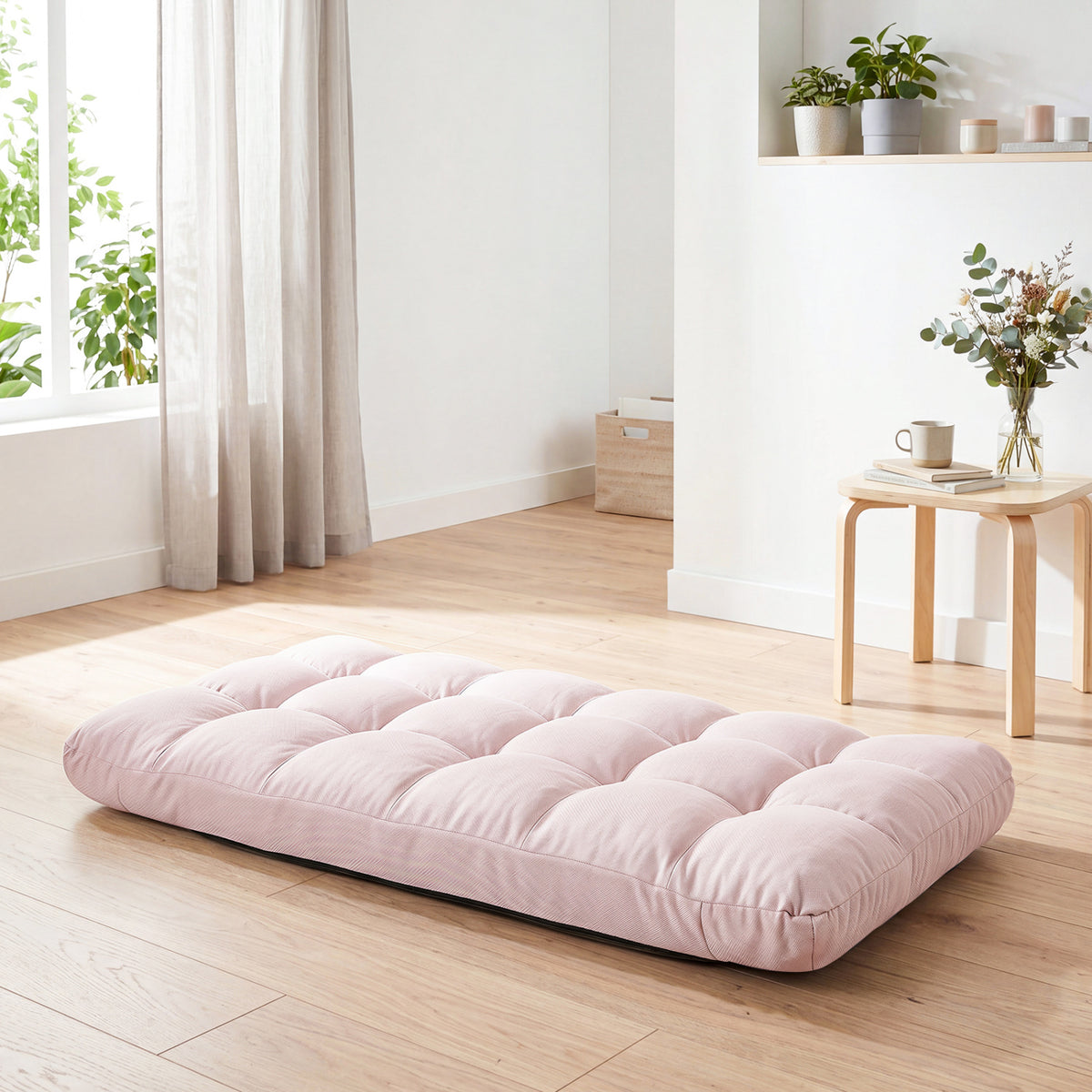 14-Position Adjustable Folding Lazy Gaming Sofa-Light Pink