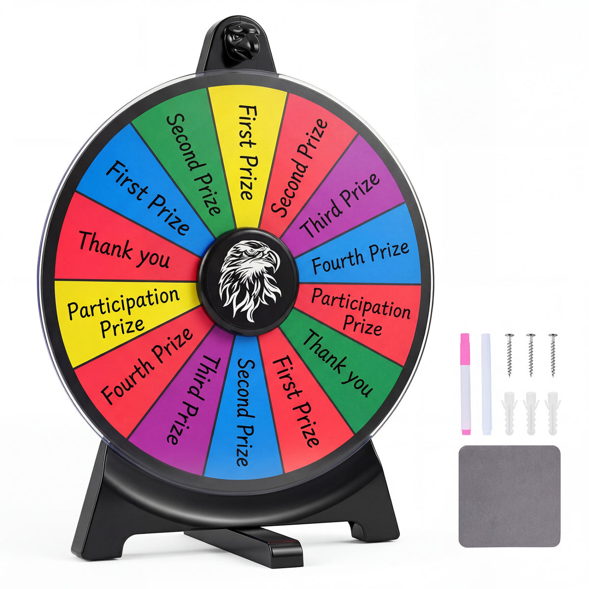 14 Slots Spin Wheel with Blackboard Marker-Multicolor