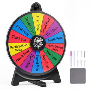 14 Slots Spin Wheel with Blackboard Marker-Multicolor