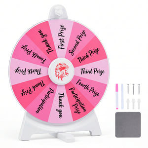 14 Slots Spin Wheel with Blackboard Marker-Pink