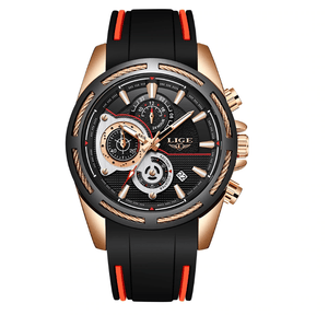 Men's Waterproof Modern Watch With Rubber Straps Multifunction Watches Unique Design Perfect Gift