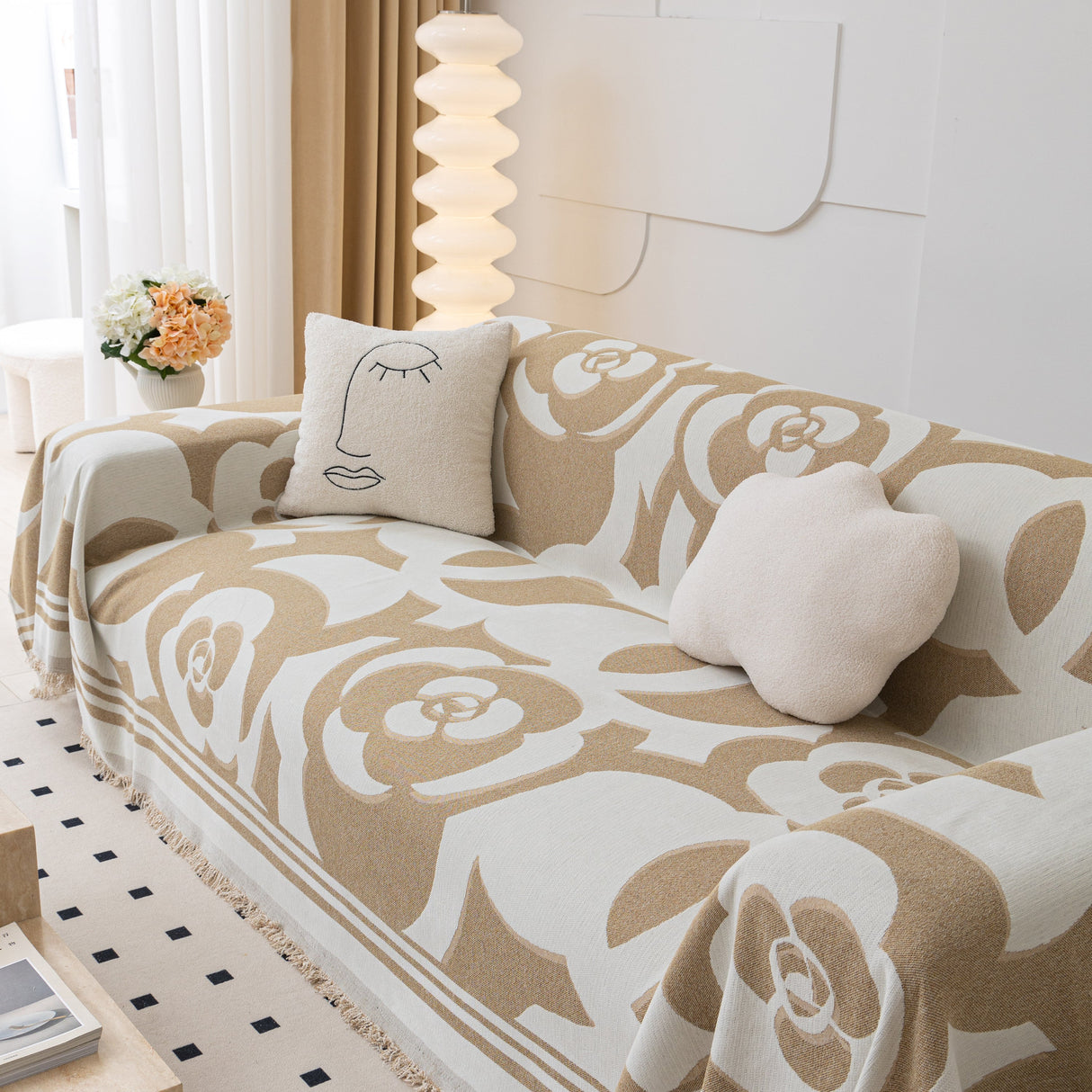 Chenille Sofa Cover Blanket, Couch Cover Blanket Throws for Couches Living Room Furniture Throw Covers