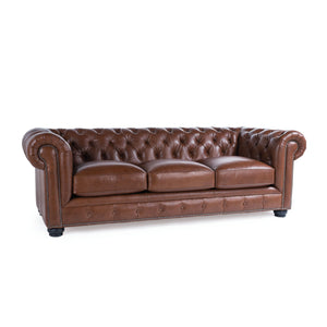 Traditional Tufted Leather Chesterfield Nailhead Sofa by Couch.com