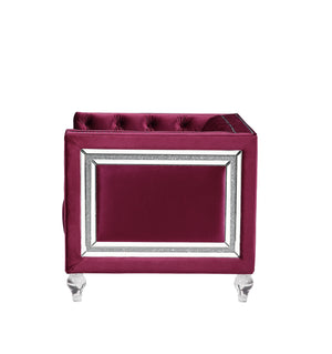 Heibero Loveseat - With 2 Pillows - Burgundy by Couch.com