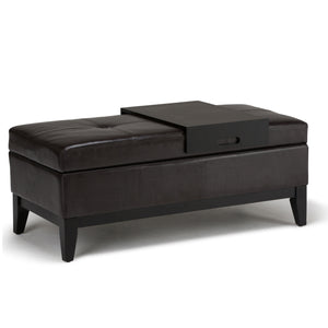 Oregon - Contemporary Storage Ottoman Bench With Tray by Couch.com