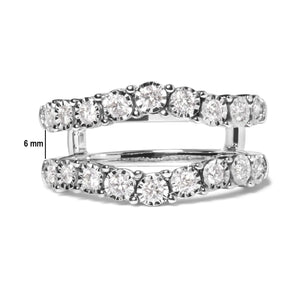 14k White Gold 1/2 Cttw Miracle Set Diamond Enhancer Wrap Ring Guard (H-I Color, I1-I2 Clarity)
