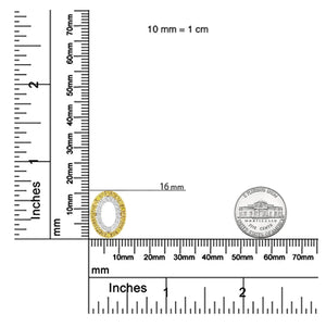 14K Yellow Gold Plated .925 Sterling Silver 1/2 Cttw Color Treated Diamond Double Oval Shape 18" Pendant Necklace (Yellow Color, I2-I3 Clarity)