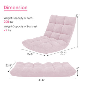 14-Position Adjustable Cushioned Floor Chair-Light Pink