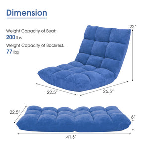 14-Position Adjustable Cushioned Floor Chair-Blue