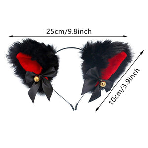 15 Colors Beautiful Masquerade Halloween Cat Ears Cosplay Cat Ear Party Costume Bow Tie Bell Headwear Headband Gorgeous Hair Accessories For Women