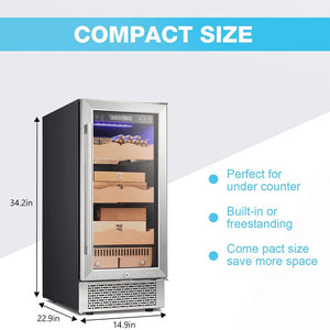 15 Inch Cigar Humidor Electric Humidor Silver Steel X5196