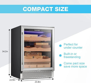 15 Inch Cigar Humidor Electric Humidor Silver Steel X5196