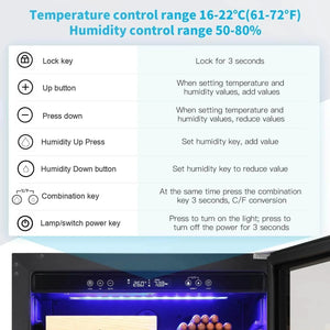 15 Inch Cigar Humidor Electric Humidor Silver Steel X5196