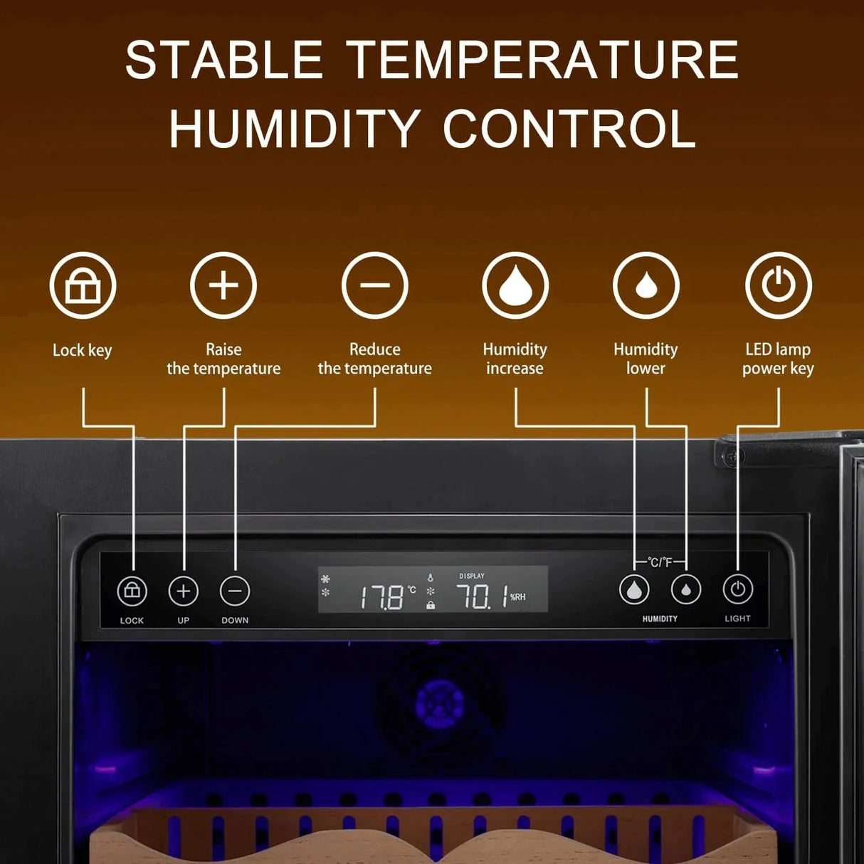 15 Inch Cigar Humidor Electric Humidor Silver Steel X5196