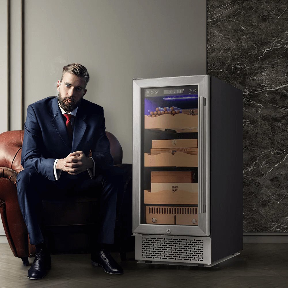 15 Inch Cigar Humidor Electric Humidor Silver Steel X5196