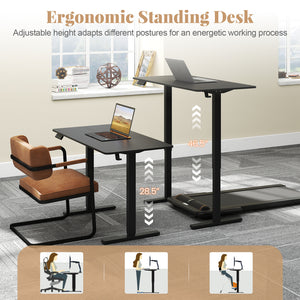 48 Inch x 24 Inch Ergonomic Electric Standing Desk with 3 Memory Settings for Home Office-Black
