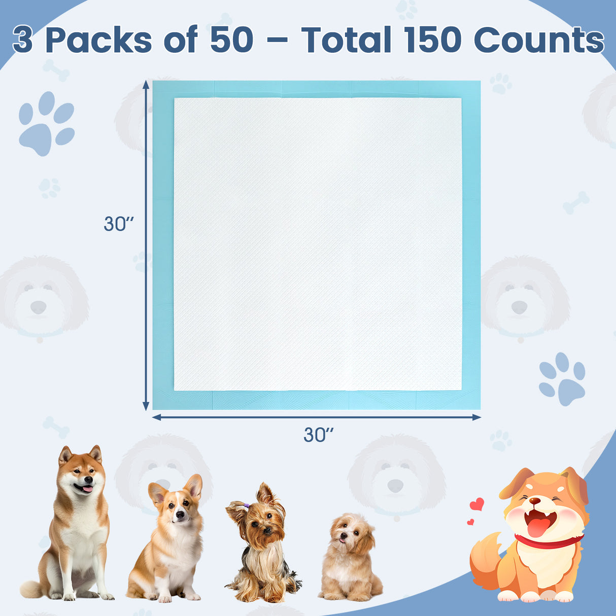 150  Pieces 24 x 36 Inch Pet Wee Pee Piddle Pad-S