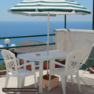 150 Pounds Patio Umbrella Base Stand Wheels Planter Outdoor-Coffee