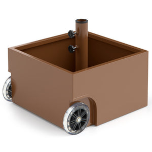 150 Pounds Patio Umbrella Base Stand Wheels Planter Outdoor-Coffee
