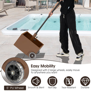 150 Pounds Patio Umbrella Base Stand Wheels Planter Outdoor-Coffee