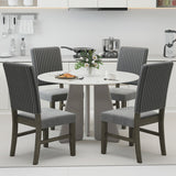 Dining Chair Set of 2 Mid-Century Modern Velvet Fabric Upholstered Chairs-Grey