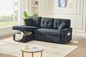 Sectional L Shaped Sofa Couch Bed With USB Port by Couch.com