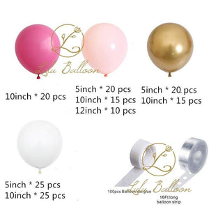 152PCS Rose Pink And Gold Balloon Garland Arch Kit For Baby Shower Valentine's Day Wedding Kid Birthday Decorations Girl Birthday Party Decoration