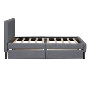 Twin Size Upholstered Platform Bed With 2 Drawers - Gray by Couch.com