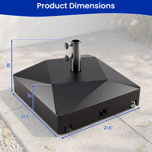 154lbs Mobile Fillable Patio Umbrella Base with 4 Wheels