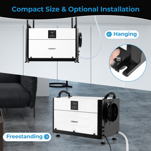 155 Pint Crawl Space Dehumidifier with 3 Modes and 24H Time-White