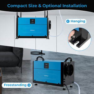 155 Pint Crawl Space Dehumidifier with 3 Modes and 24H Timer-Blue